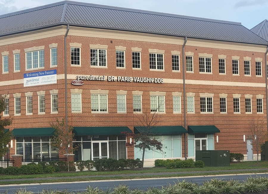 Pure Dental Woodbridge dental office building exterior at Lake Ridge location.